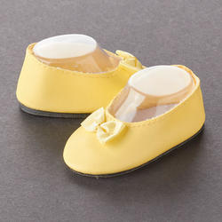 Tallina's Fancy Yellow Slip On with Bow Doll Shoes