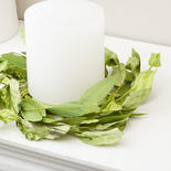Green Artificial Herb Leaf Candle Ring