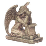 Miniature Ancient Gray Praying Garden Statue