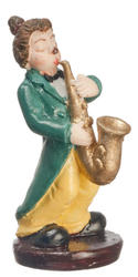 Dollhouse Miniature Clown with Saxophone Figurine