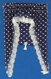 Dollhouse Miniatures Tiffany Hearts & Shade Dark Blue Curtain