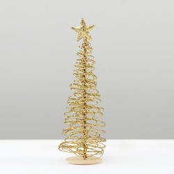 Gold Glittered Wire Christmas Tree
