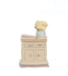 Dollhouse Miniature Wash Stand with Flowers