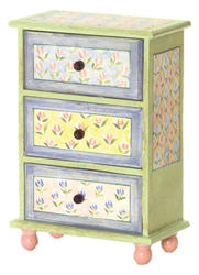 3-Drawer Floral Doll Chest
