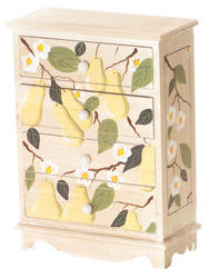 4-Drawer Pear Tree Doll Chest