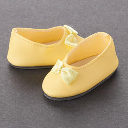 Tallina's Fancy Yellow Slip On with Bow Doll Shoes