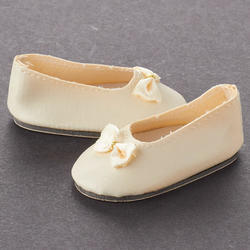 Tallina's Fancy Bone Slip On with Bow Doll Shoes