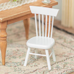 Dollhouse Miniature White Kitchen Chair