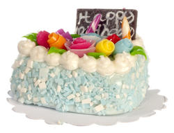 Dollhouse Miniature "Happy Birthday" Cake