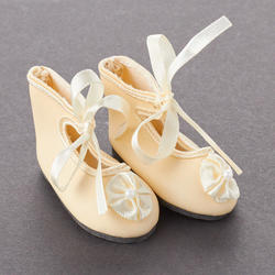 Tallina's Bone French Tie Rosette Doll Shoes