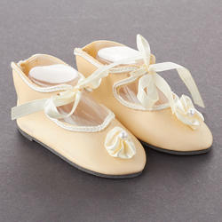Tallina's Bone French Tie Rosette Doll Shoes