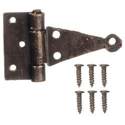 Dollhouse Miniature Black "T" Hinges with Nails