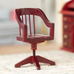 Dollhouse Miniature Mahogany Desk Chair