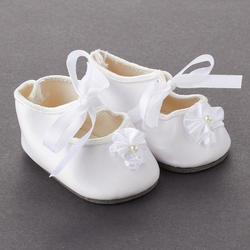 Tallina's White Rosette Baby Doll Shoes