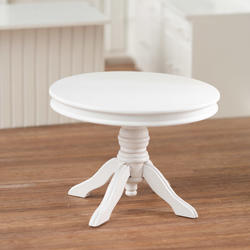 Dollhouse Miniature White Round Table