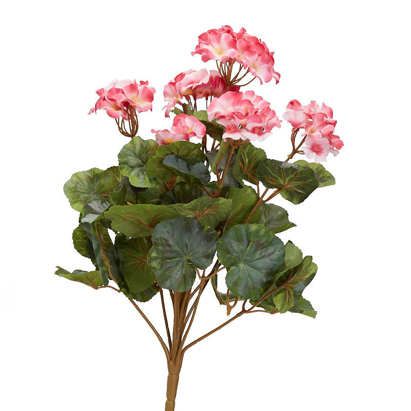 Pink Artificial Geranium Bush - Bushes + Bouquets - Floral Supplies ...