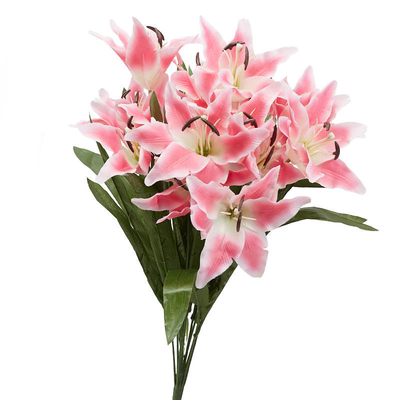 Pink Artificial Tiger Lily Bush - Bushes + Bouquets - Floral Supplies ...