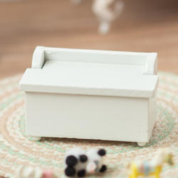 Dollhouse Miniature White Toy Chest