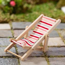 White and Pink Beach Chair 1:12 Scale Dollhouse Miniature Red 