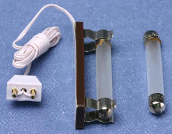 Dollhouse Miniature Screw Base Sockets with Candle Bulbs & Plug x2 1:12 Scale 