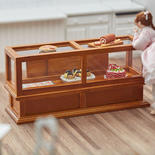 Dollhouse Miniature Walnut Store Display Case