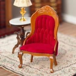 Dollhouse Miniature Victorian Red Lady's Chair