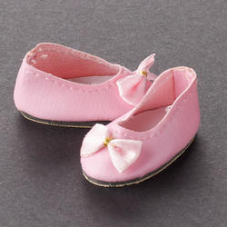 Tallina's Fancy Pink Slip On with Bow Doll Shoes