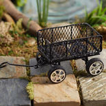 Dollhouse Miniature Black Wagon Style Cart