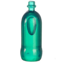 Bulk Dollhouse Miniature Green Unlabeled Two Liter Soda Bottles
