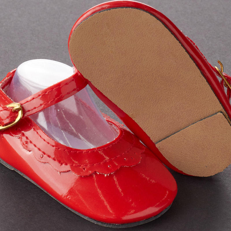 Tallina's Red Scalloped Buckle Doll Shoes - Doll Shoes, Socks and ...