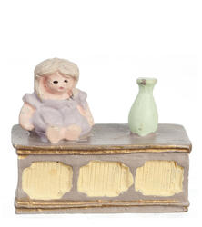 Dollhouse Miniature Bureau with Doll