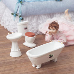 Dollhouse Miniature Bathroom Set