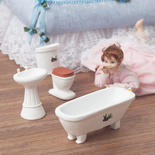 Dollhouse Miniature Bathroom Set