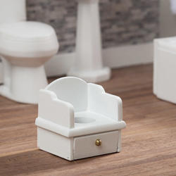 Dollhouse Miniature White Potty Chair