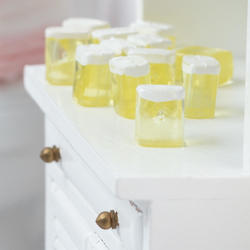 Dollhouse Miniature Yellow Petroleum Jelly Jars