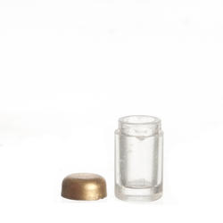 Dollhouse Miniature Clear Unlabeled Jelly Jars with Bronze Lids