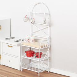 Dollhouse Miniature White Kitchen Work Center Rack