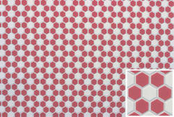 Dollhouse Miniature Red and White Hexagon PVC Tile Sheet
