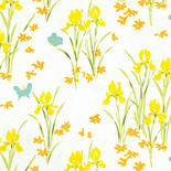 Dollhouse Miniature Yellow Iris 3pc Wallpaper