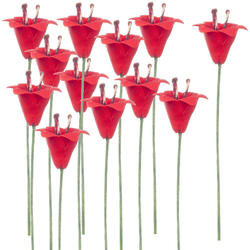 Miniature Red Easter Lily Stems