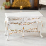 Dollhouse Miniature White Barrington Side Table