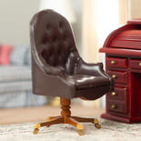 Dollhouse Miniature Walnut Resolute Leather Desk Chair