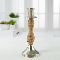 Aluminum and Jute Rope Candle Holder