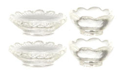 Dollhouse Miniature Clear Bowls and Plates