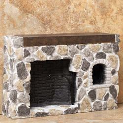Dollhouse Miniature Fieldstone Walk-In Fireplace