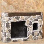 Dollhouse Miniature Fieldstone Walk-In Fireplace