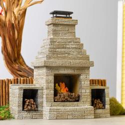 Dollhouse Miniature Outdoor Stone Fireplace