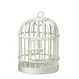 Dollhouse Miniature White Round Birdcage