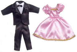 Dollhouse Miniature His and Hers Formal Wear Set