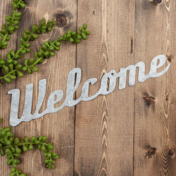 Weathered Metal "Welcome" Cutout